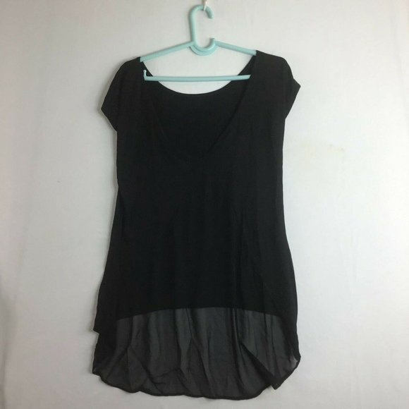 Milan Kiss Women's Black Short Sleeve Transparent Back Mini Dress Size S - Picture 6 of 10